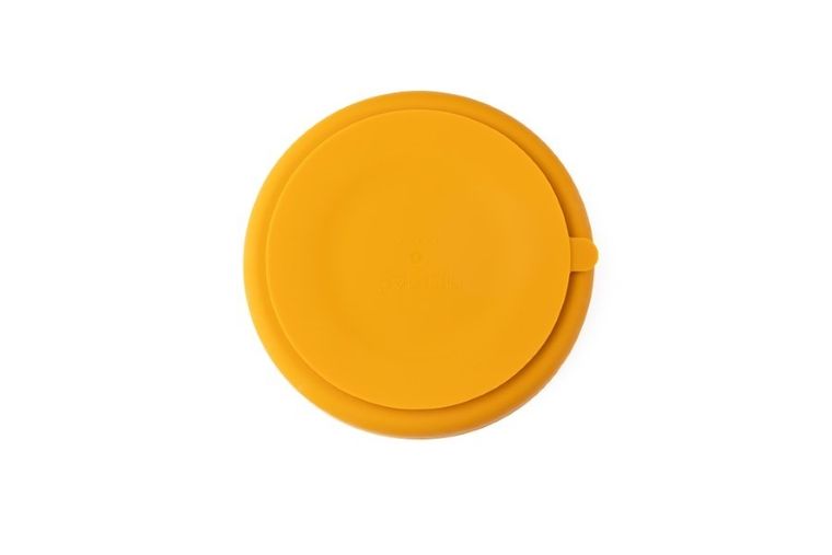 Ecorascals, silikonowy talerzyk, 2w1, mustard