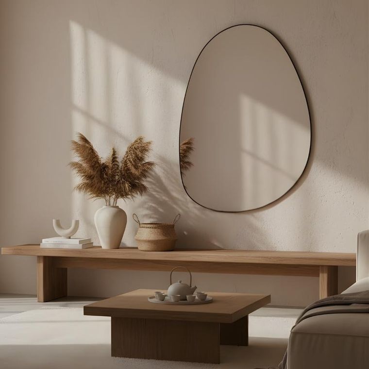 Edaxo, Asym, lustro dekoracyjne, wiszące, 75-55 cm