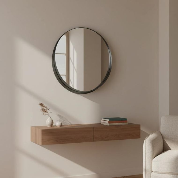 Edaxo, Svea, lustro ścienne, okrągłe, 50 cm