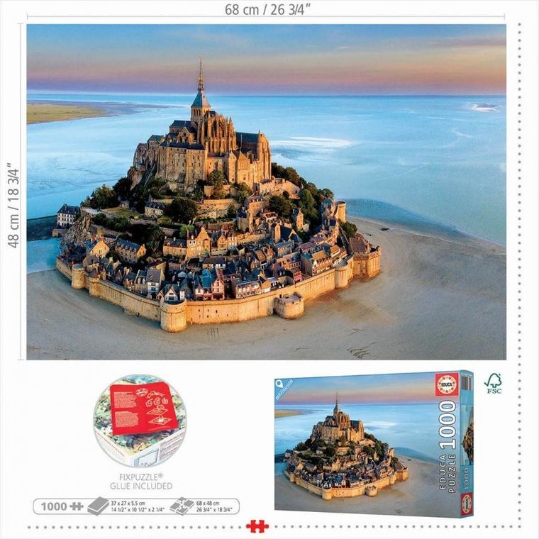 Educa, Mont Saint-Michel Francja, puzzle, 1000 elementów
