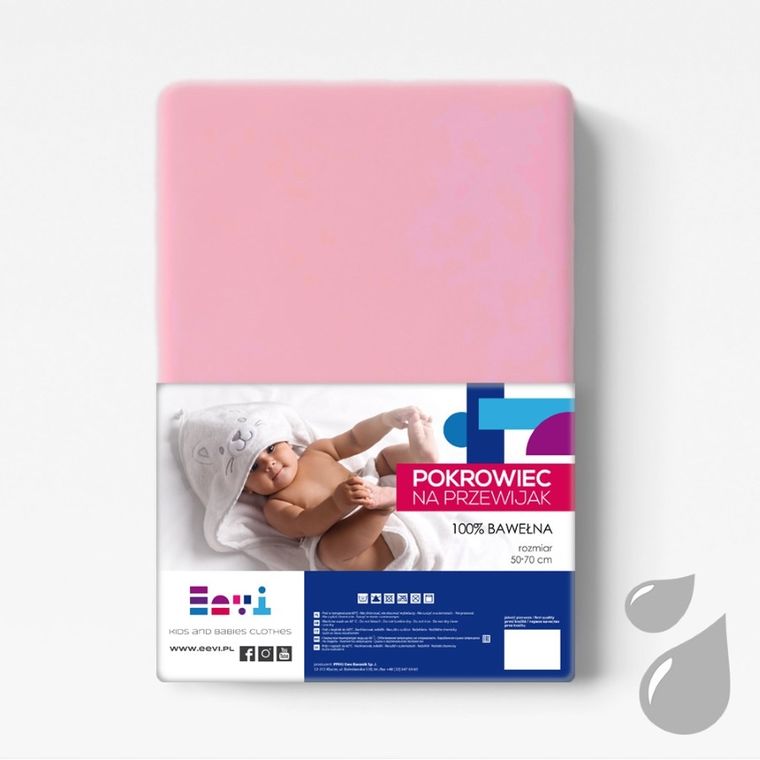 Eevi, pokrowiec na przewijak, bawełniany, ciemny różowy