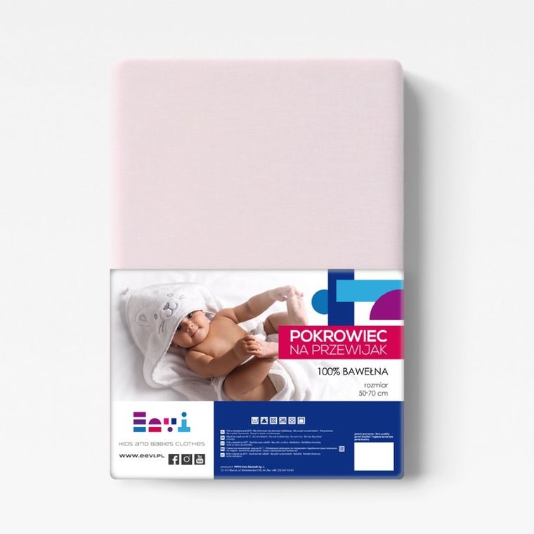 Eevi, pokrowiec na przewijak, bawełniany, jasny różowy