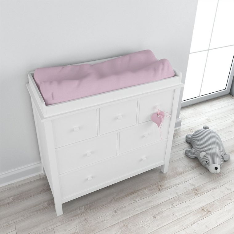 Eevi, pokrowiec na przewijak, bawełniany, różowy