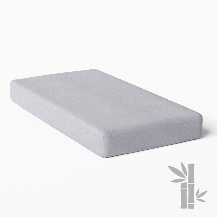 Eevi, prześcieradło bambusowe, szare, 120-60 cm