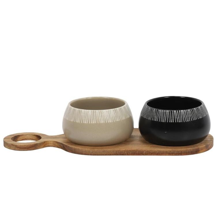 EH Excellent Houseware, Rori, miseczki na przekąski z tacą, 2 szt.