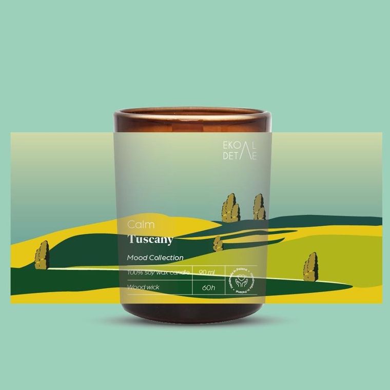 EkoDetale, Mood Stories, świeca sojowa w szkle, Calm Tuscany, 190g