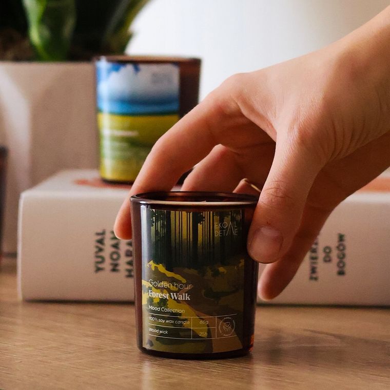 EkoDetale, Mood Stories, świeca sojowa w szkle, Golden Hour Forest Walk, 60g