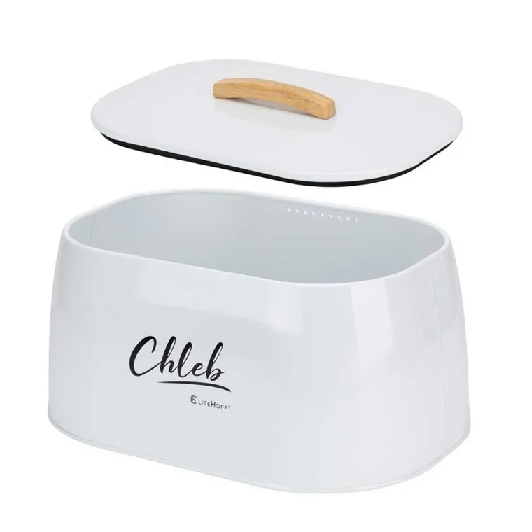 Elitehoff, chlebak, pojemnik stalowy na pieczywo, biały, e-6325