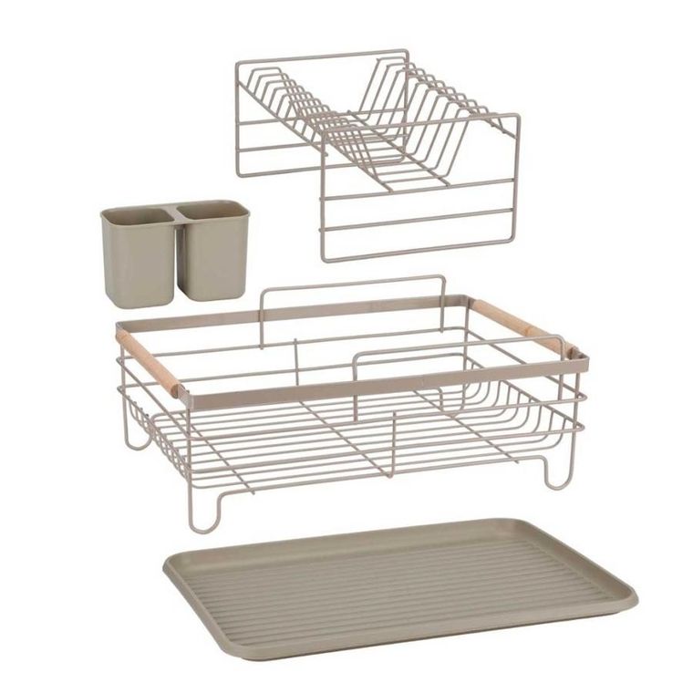 Elitehoff, suszarka do naczyń z ociekaczem i tacą, beżowa, e-8190