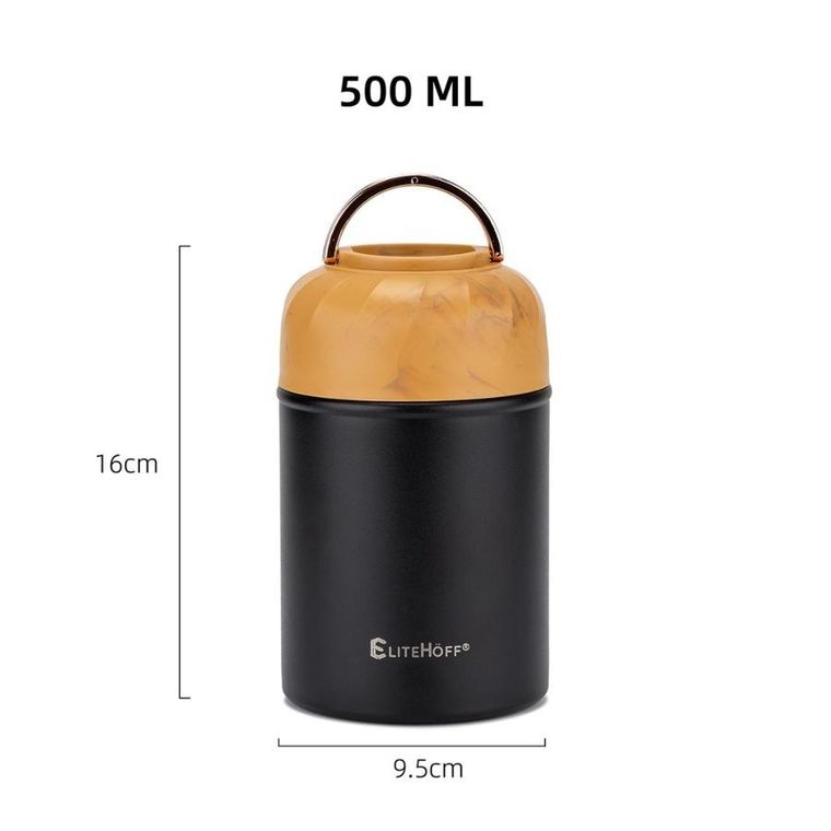 Elitehoff, termos obiadowy z miską i składaną łyżką, 500 ml, e-8249