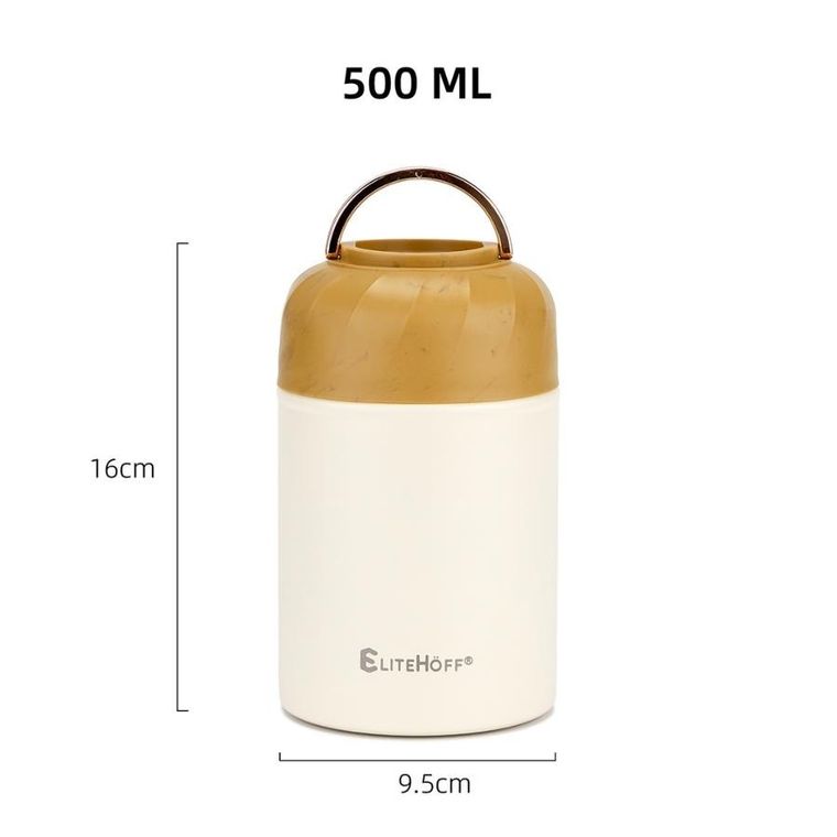 Elitehoff, termos obiadowy z miską i składaną łyżką, 500 ml, e-8250