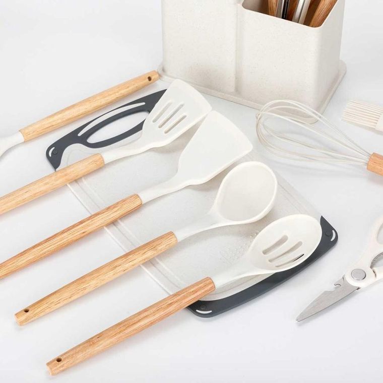 Elitehoff, zestaw noży i przyborów kuchennych w stojaku, 19 elementów