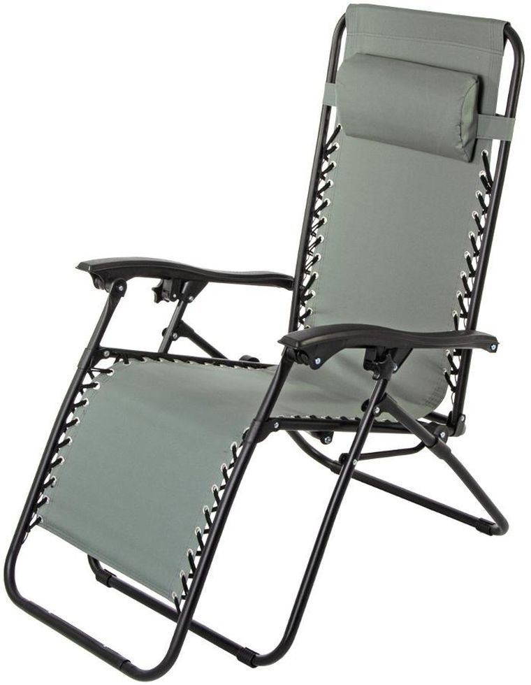 Enero, Bliss, leżak ogrodowy z zagłówkiem, składany, szary