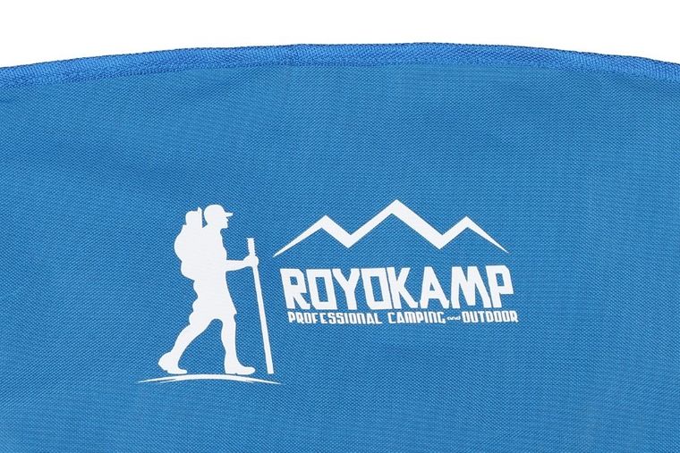 Enero Camp, fotel turystyczny z podłokietnikami, niebieski, 55-58-64 cm