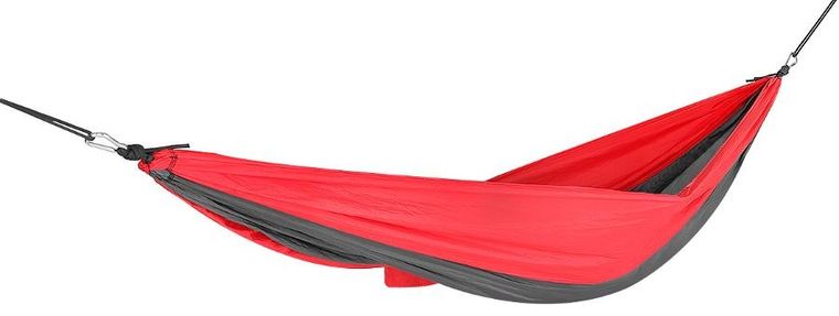 Enero, Camp, hamak turystyczny, 2 osobowy, czarno-czerwony, 270-140 cm