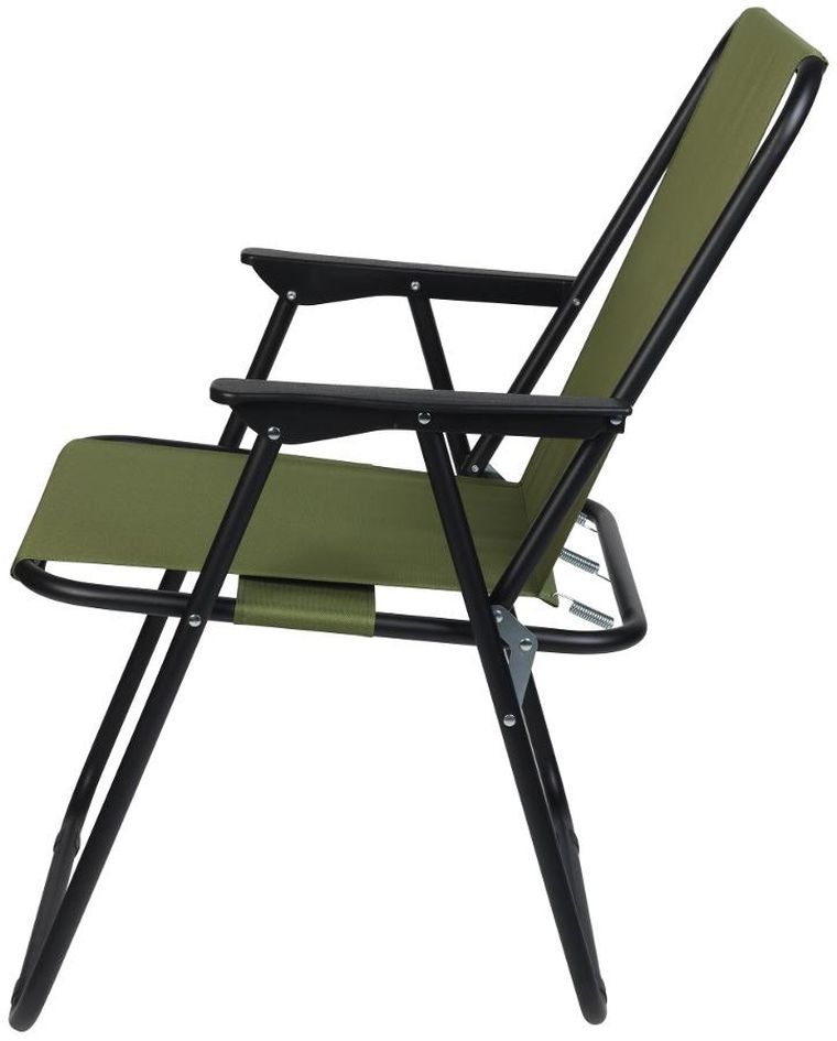 Enero Camp, krzesło turystyczne z podłokietnikami, składane, zielone, 52-44-75 cm