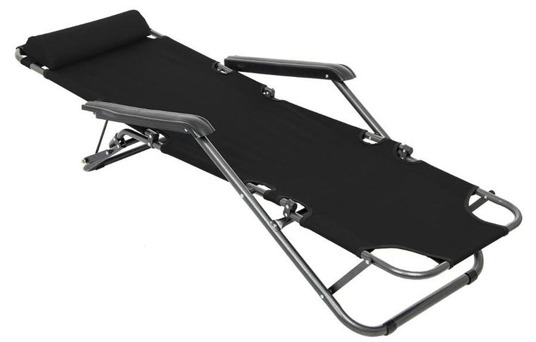 Enero Camp, Level, fotel wielopozycyjny z zagłówkiem, czarny