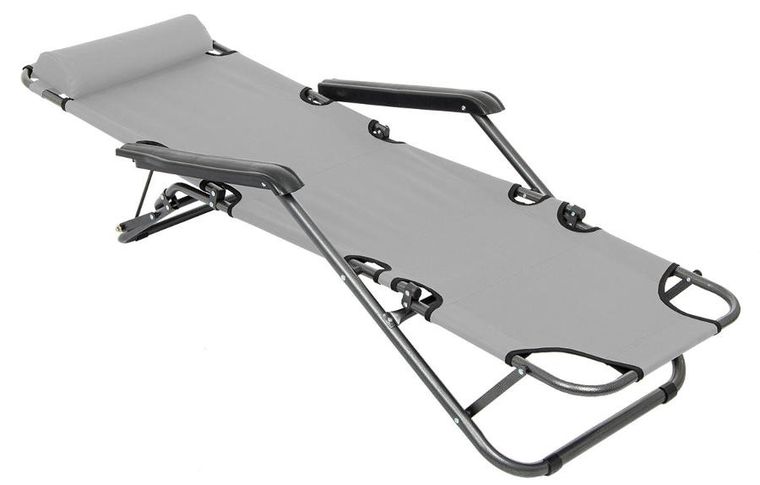 Enero Camp, Level, fotel wielopozycyjny z zagłówkiem, szary