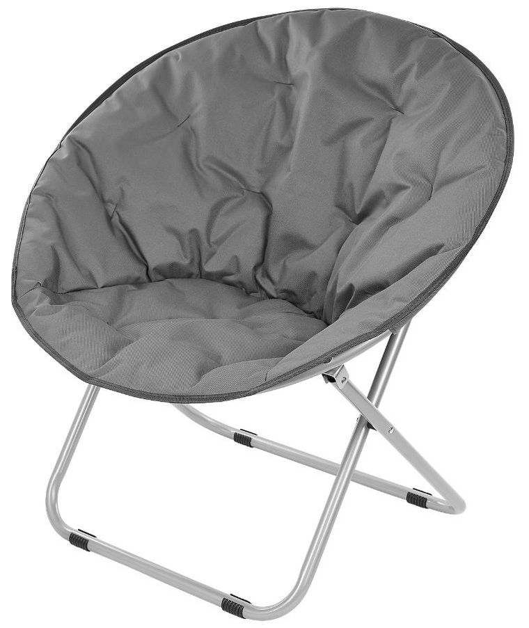 Enero Camp, Moon, fotel campingowy, ciemny szary, 82-68-79 cm