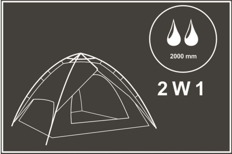 Enero Camp, namiot 3 osobowy, automatyczny 2w1, holiday, 210-180-140 cm