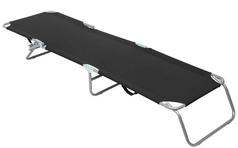 Enero Camp, składane łóżko turystyczne kempingowe, czarne