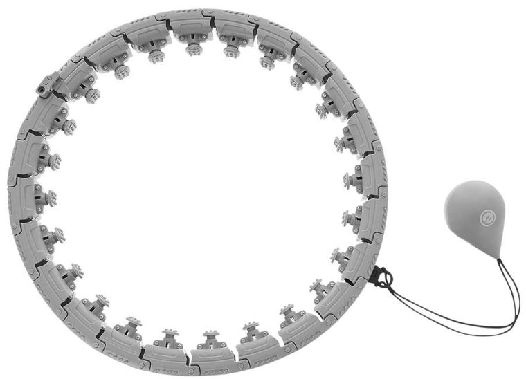 Enero Fit, hula hop fitness z masażerem i obciążeniem, szary