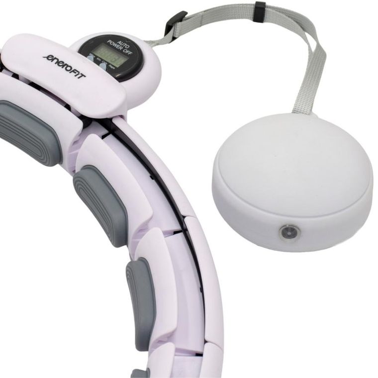 Enero Fit, hula hop z masażerem obciążeniem i licznikiem, biało-szary