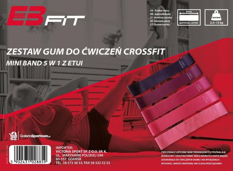 Enero fit, Mini Band, zestaw gum do ćwiczeń fitness crossfit 5w1