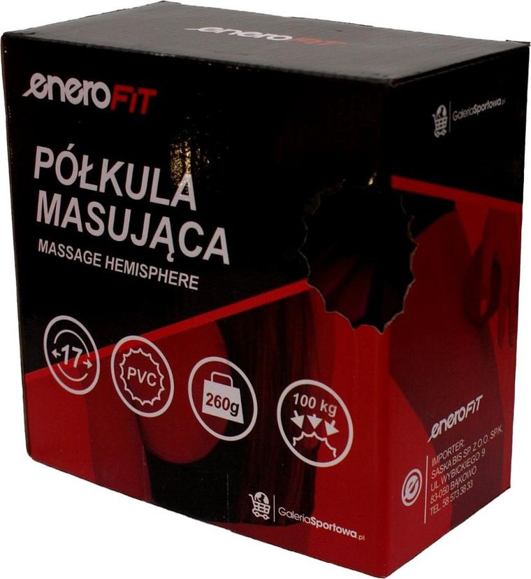 Enero Fit, półkula sensoryczna do masażu, diament, bordowa