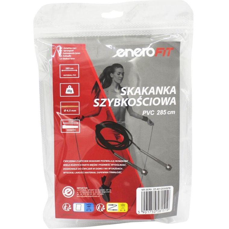 Enero Fit, skakanka szybkościowa, czarna, 285 cm