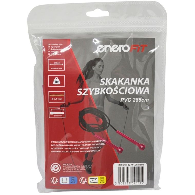 Enero Fit, skakanka szybkościowa, różowa, 285 cm