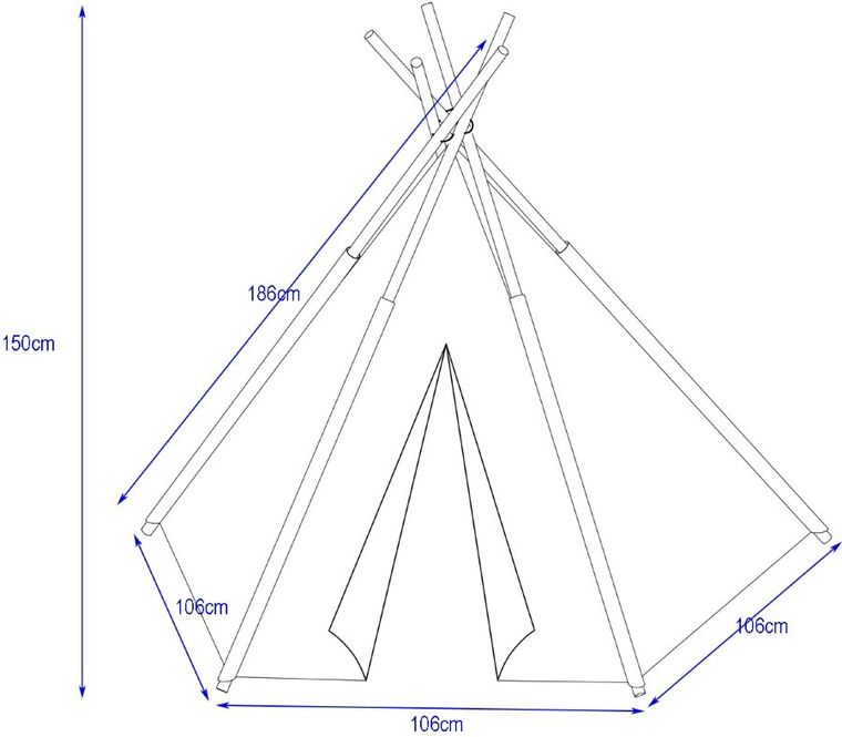 Enero Toys, namiot wigwam dla dzieci, różowo-biały