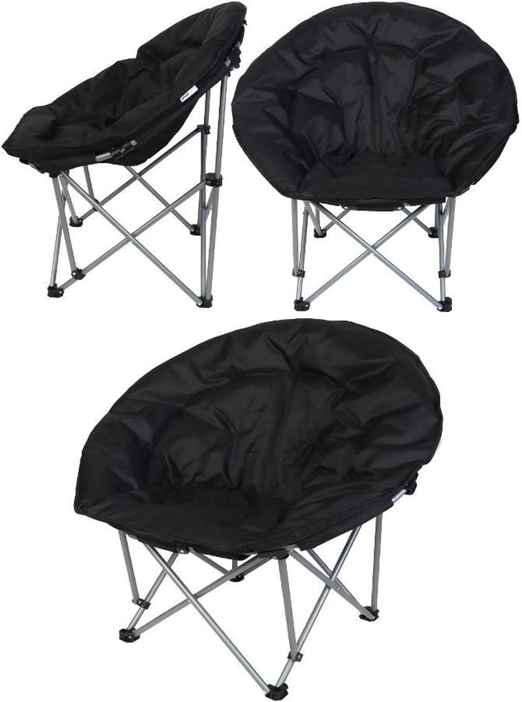 Enero, Trip, fotel turystyczny składany, czarny, 83-80-40 cm