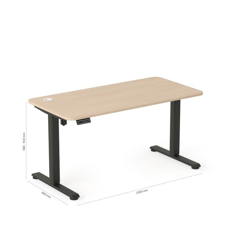 Entelo, Axio, biurko elektryczne regulowane, rozmiar 3-4, 100-60 cm, brzoza
