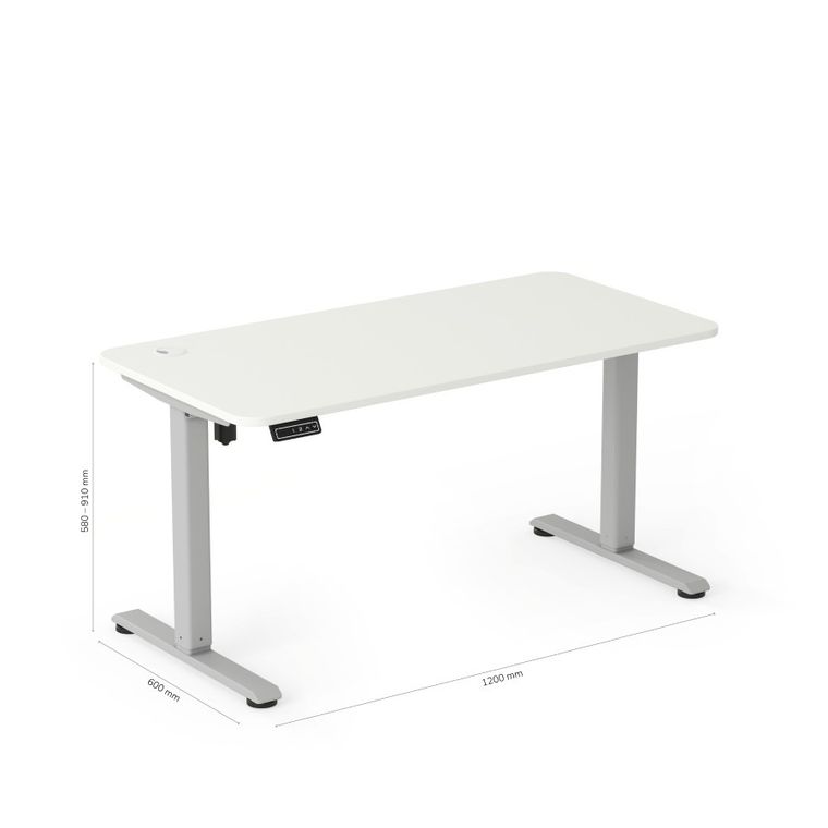Entelo, Axio, biurko elektryczne regulowane, rozmiar 3-4, 120-60 cm, biały