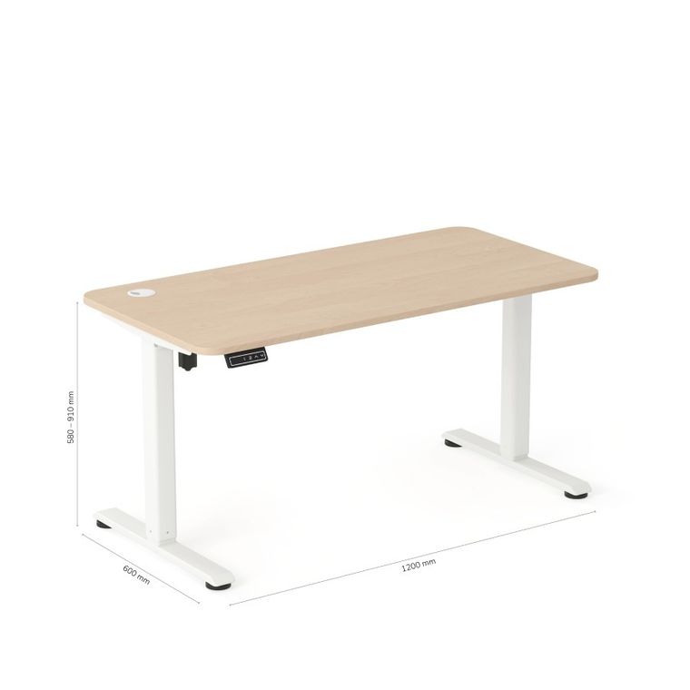 Entelo, Axio, biurko elektryczne regulowane, rozmiar 3-4, 120-60 cm, brzoza