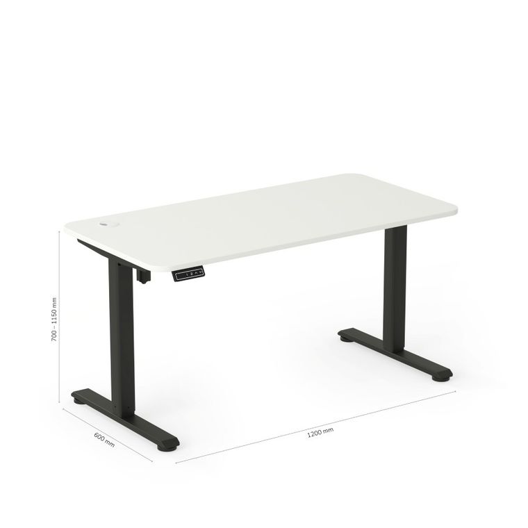 Entelo, Axio, biurko elektryczne regulowane, rozmiar 5-6, 120-60 cm, biały