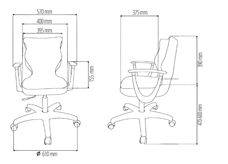 Entelo, Norm, krzesło młodzieżowe z podłokietnikami, wzrost 146-176,5 cm, zwierzaki