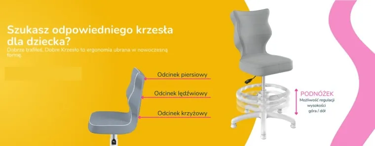 Entelo, Petit, krzesło dziecięce z podnóżkiem, wzrost 133-159 cm, niebieskie