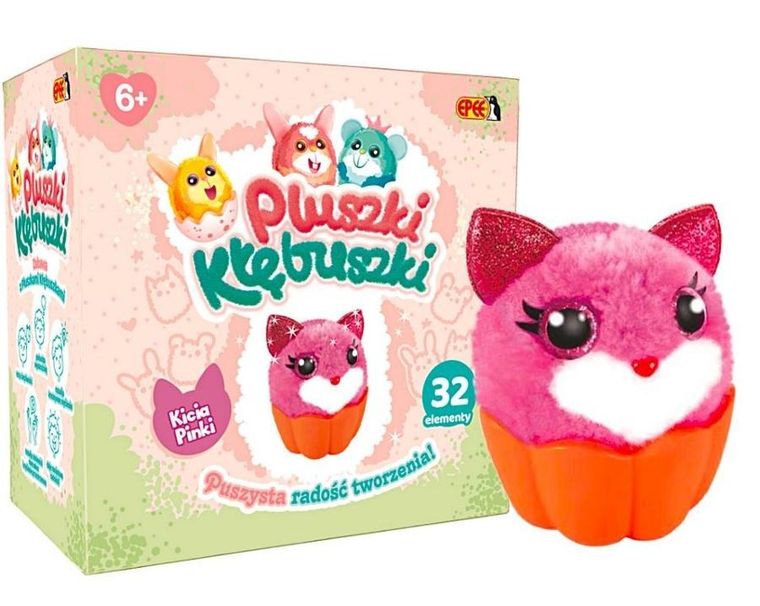 Epee, Pluszki kłębuszki, Myszka Mimi, zestaw kreatywny, żółto-biała, 32 elementy