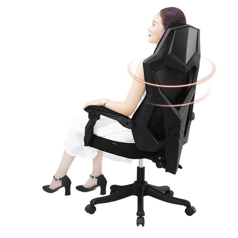 Ergonomiczny, obrotowy fotel biurowy z zagłówkiem i podnóżkiem, biały