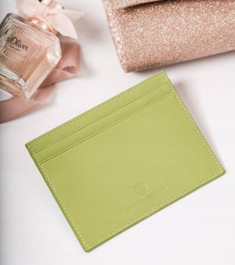 Etui na dokumenty, zielone, skórzane, Peterson