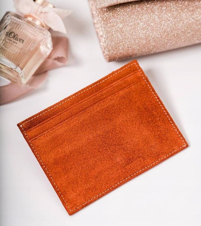 Etui na karty, brązowe, skórzane, Peterson