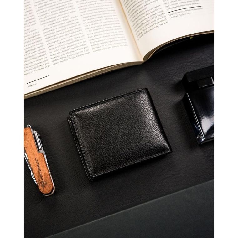 Etui na karty, czarne, skórzane, 4U Cavaldi