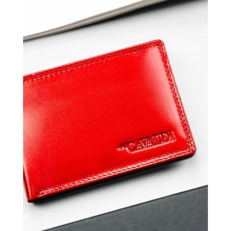 Etui na karty, czerwone, skórzane, 4U Cavaldi