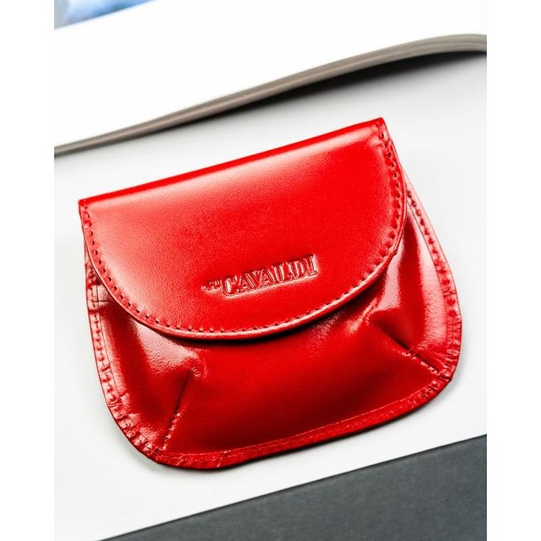 Etui na karty, czerwone, skórzane, 4U Cavaldi