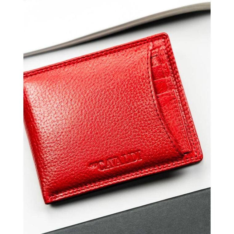 Etui na karty, czerwone, skórzane, 4U Cavaldi