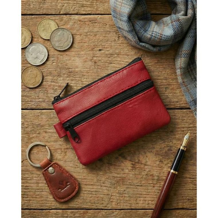 Etui na karty, czerwone, skórzane, 4U Cavaldi