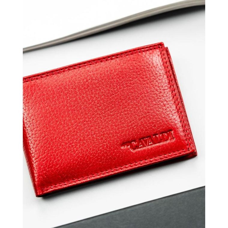 Etui na karty i dokumenty, czerwone, skórzane, 4U Cavaldi