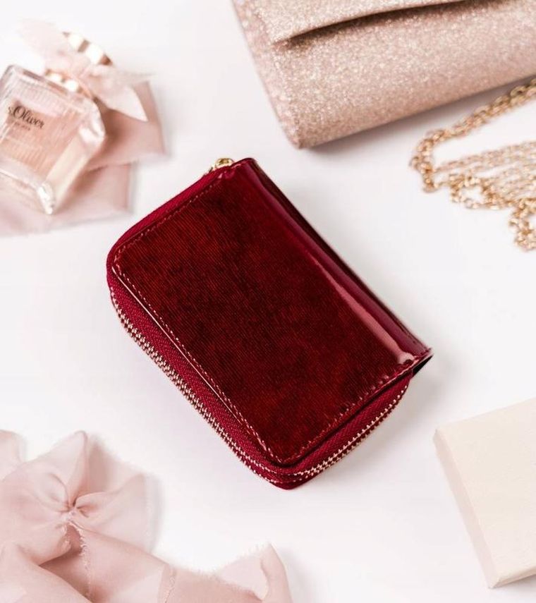 Etui na klucze, czerwone, skórzane, Peterson